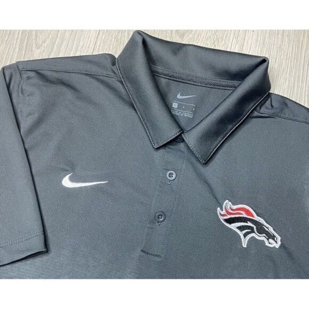 Denver Broncos‎ Shirt Mens Large Gray Football Polo NFL On Field